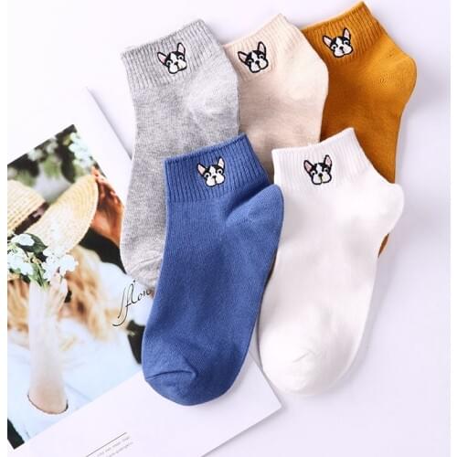 Animal Print Socks Funny Cute Korean Style Women Girl Ankle Cartoon Kawaii Fall Short Cotton Fashion Socks Women 1 Pair