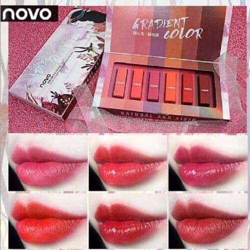 NOVO Fashion Lipstick Korean Makeup Waterproof Long Lasting easy to wear Pigment Velvet Matte Nude Lipstick Nutritious Lipgloss