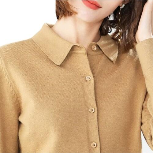 INDJXND Spring Newly Patchwork Sweater Women Cardigans Fashion Slim Ladies Knitted Long Sleeve Buttons Turn-Down Collar Clothes