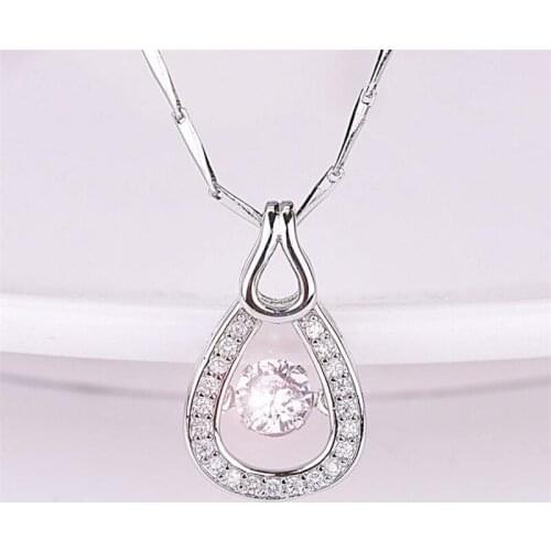 Everoyal Charm Zircon Water Drop Necklace For Women Party Accessories Fashion 925 Sterling Silver Clavicle Necklace Girl Jewelry
