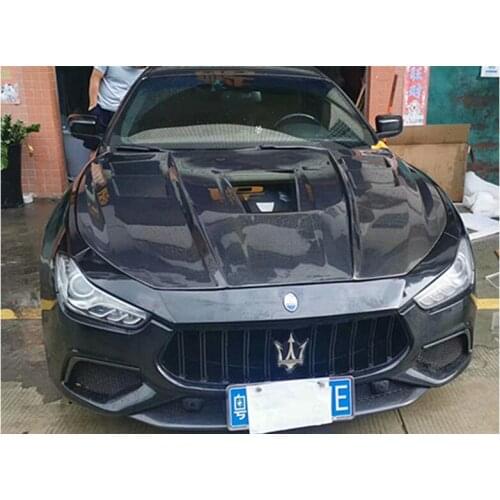 Real Carbon Fiber Front Bumper Engine Hood Bonnet Vent Cover For Maserati Ghibli 2014 2015 2016 2017 2018 2019 2020 2021