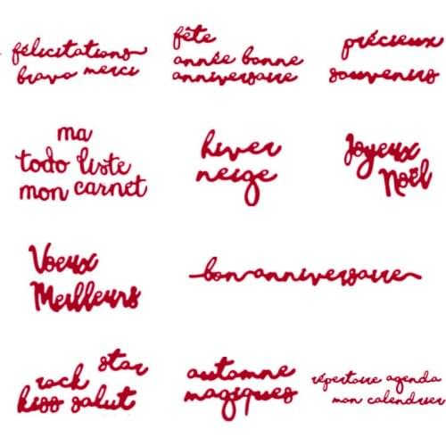 French Words Series Hot Sales Style/2 Metal Cutting Dies for DIY Scrapbooking Embossing Crafts Cards Making New 2019 Dies