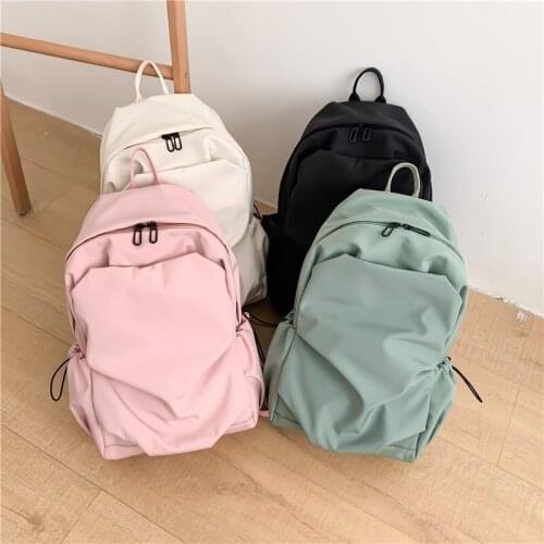 New School Bags For Teenager Girls Solid Color Casual School Backpack High Capacity Women Backpack Large Capacity Travel Bagpack