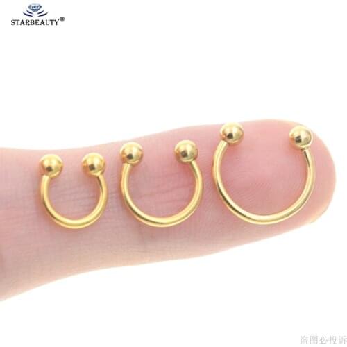 Starose 3pcs Tragus Piercing Labret Rings Nose Piercing Helix Ear Piercing Nariz Fake Nose Ring Cuff Earrings Pircing Jewelry
