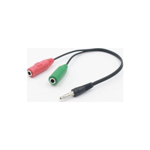 Stereo Audio Plug 3.5mm 1 Male to 2 Female Adapter Cable Y Spliter Cable Headphone Microphone Adapter