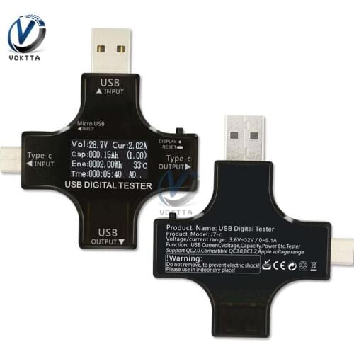 Type-C PD USB Tester LCD Digital DC Voltmeter Amperimetor Voltage Current Detector Battery Charger Indicator USB Doctor