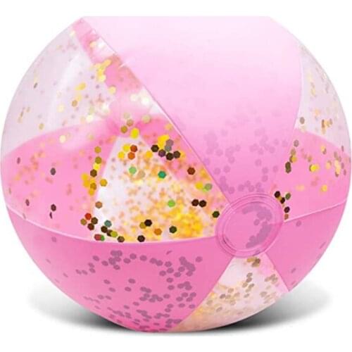 Outdoor Inflatable Beach Ball Summer Water Play Party Pool Toys Kids Toys Glitter Confetti Beach Ball Accessories Water Sports