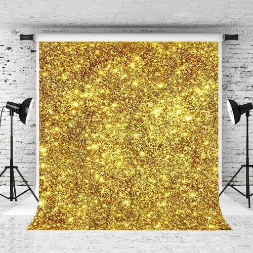 VinylBDS 5X7FT Gold Wedding Backdrop Solid Color Sparkling Background Photography Washable Seamless Baby Shower Backdrop