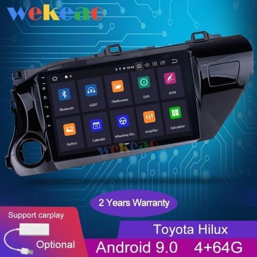 Wekeao Touch Screen 10.1'' Android 9.0 Car Radio Automotivo Car Dvd Player For Toyota Hilux Android Auto GPS Navigation 2016+ 4G