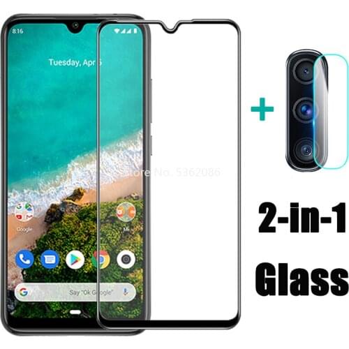 2 in 1 Protective Glass On Mi A3 Lite light Camera Lens Screen Protector Tempered Glass For Xiaomi xiomi xaomi mia3 a3lite Glass