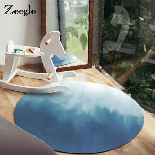 Zeegle Nordic Series Round Carpets For Living Room Computer Chair Area Rug Children Play Floor Mat Home Decor Rugs And Carpets