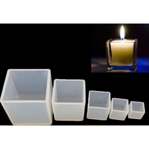 1PC Cube Shape Candle Silicone Mold DIY Gypsum Plaster Crafts Mould Square Silicone Soap Candle Resin Molds