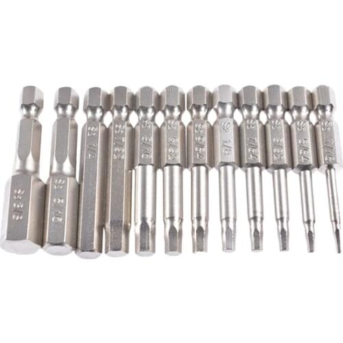12 Size Hex Key Allen Bit Set Quick Change Connect Impact Driver Power Drill Bit 1/16-3/8inch Screwdrivers Power Drill Bit