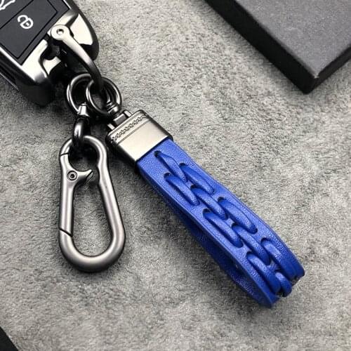2021 Luxury Key Chains Rings Holder Braided Rope Men PU Leather Car Keychain Durable Vintage High Quality Fashion Keyring Auto