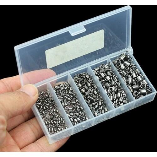 251Pcs/Set Swivel Ring Set Copper Alloy Solid Rolling Swivel Ball Bearing Solid Rings For Fishing Swivel Snap Fishing Ring Set