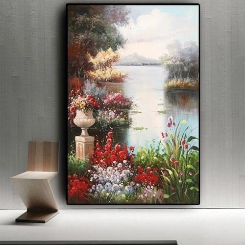 5D Diamond Painting Landscape Mosaic Diamond Art Wall Painting Hand Embroidery Flower Full Drill Rhinestone Decorative Painting