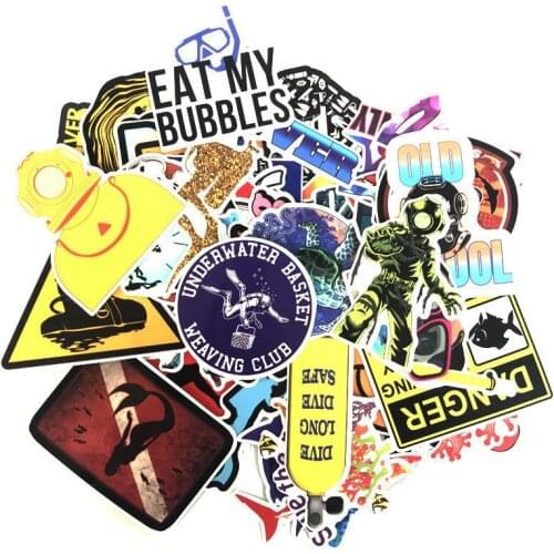 TD ZW 60Pcs Cartoon Outdoor Diving Stickers For Suitcase Skateboard Laptop Luggage Fridge Phone Car Styling DIY Decal Sticker
