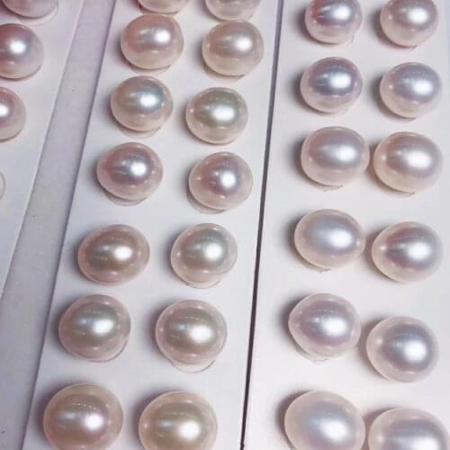 7X11mm Natural Freshwater Pearl Beads High Quality Drop Shape Pearls Half Hole No Hole Loose Beads