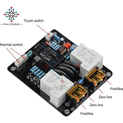 AC105-235V 2000W Amplifier Switch High Power Supply Soft Start Board Light Touch Double Temperature Control Switch