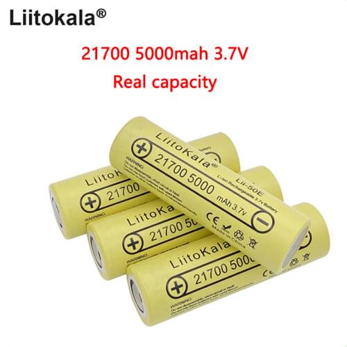 Real capacity LiitoKala lii-50E 21700 5000mah 3.7V Rechargeable Battery 5C discharge High Power For High-power Appliances