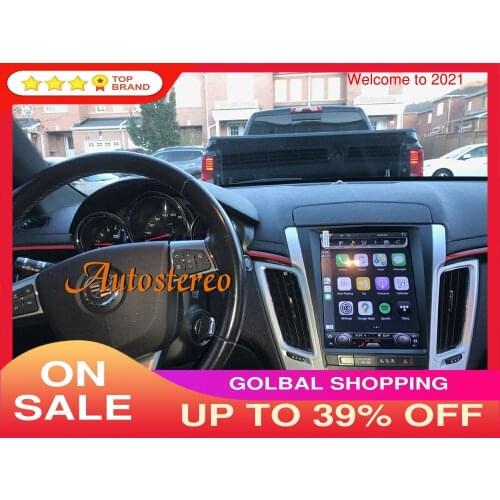For Cadillac CT4 2008- 2014 Android 9 Tesla Style Screen Car GPS Navigation HeadUnit Multimedia Player Auto Radio Tape Recorder