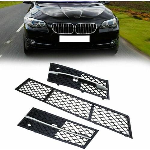 Car Front Bumper Lower Grill Set Center Left Right For-BMW 5 Series F10 F11 10-13 51117200699 51117200700 51117285950