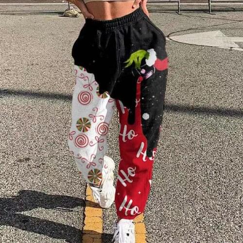 2021 Women Casual Heart Print Sweatpants Fashion High Street Pocket Sport Trousers Spring Summer New Solid Jogging Long Pants XL