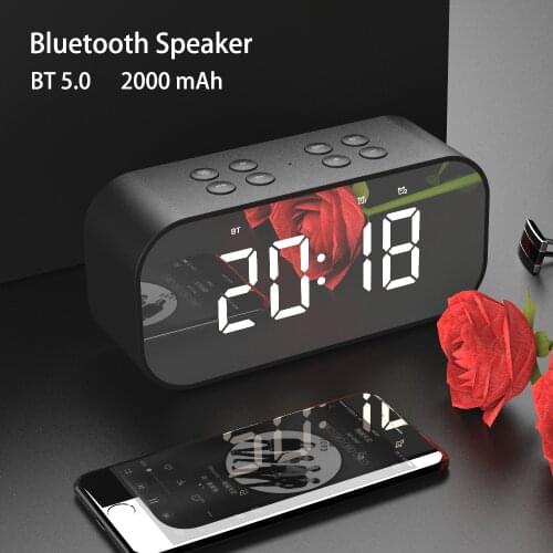 BT501 Bluetooth Speaker Mini Wireless Bluetooth Sound Box With LED Display Alarm Clock Hifi TF Card MP3 Music Play