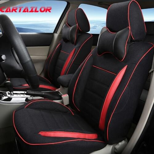 CARTAILOR Sport Car Seat Cover for Land Rover Freelander 2 Seat Covers Linen Cover Seats Support Cushions Auto Seat Protection