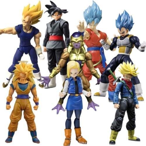 Dragon Ball Goku Vegeta Frieza Torankusu Majin Buu Super Saiyan Shf Anime Action Figures Pvc Collection Birthday Gifts 11-17Cm