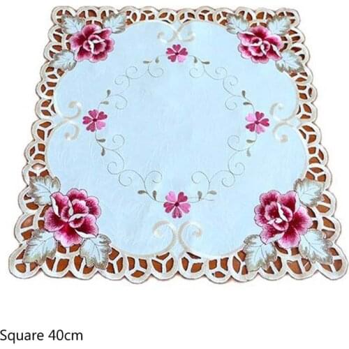 Elegant satin embroidery table place mat cloth lace pad cup mug tea coffee coaster drink placemat wedding doilies dining kitchen