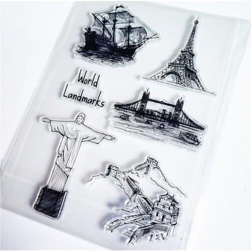 Hot selling Iron tower transparent clear stamp / silicone seal roller stamp DIY scrapbook album / card production