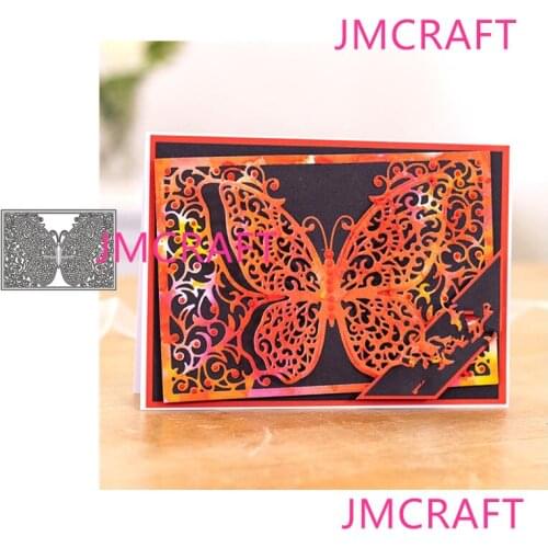 JMCRAFT 2021 Butterfly Background Template #2 Metal Cutting Die For Scrapbooking Practice Hands-on DIY Album Card Handmade Tool