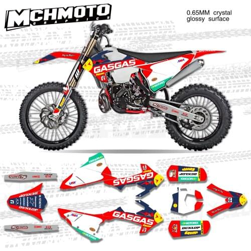 MCHMFG for Custom Team Graphics Backgrounds Decals Stickers Kit For GASGAS EC 2018 2019 2020 Decals Stickers