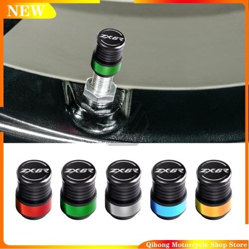 Motorcycle Accessorie Wheel Tire Valve Stem Caps CNC Airtight Covers For Kawasaki ZX-6R ZX6R