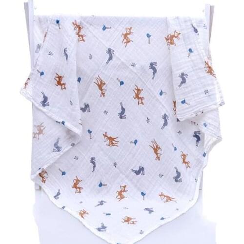 Cartoon 120*120cm Muslin Baby Swaddling Blanket Infant 100% Cotton SwaddleTowel Random Baby Gift Infant Muslin Receiving Blanket