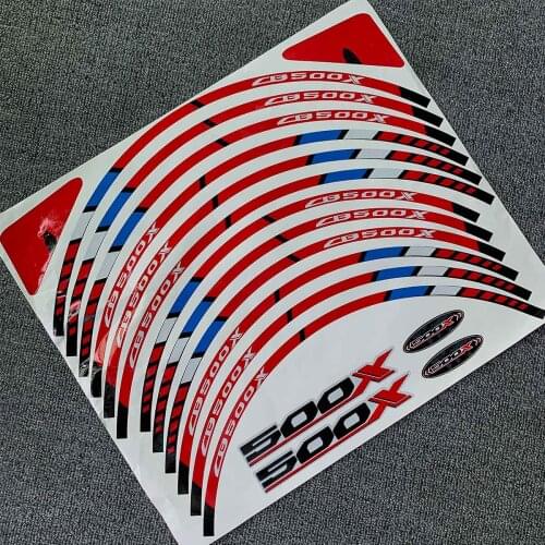 SET 3M Logo Modification Motorcycle Rim Stickers Wheel Film Border Reflective Decals for HONDA CBR500X cbr 500x