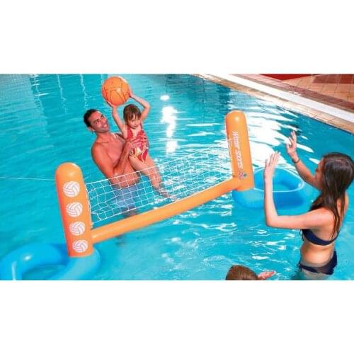Inflatable swimming pool toy inflatable floating volleyball rack water volleyball net adult water game floating volleyball
