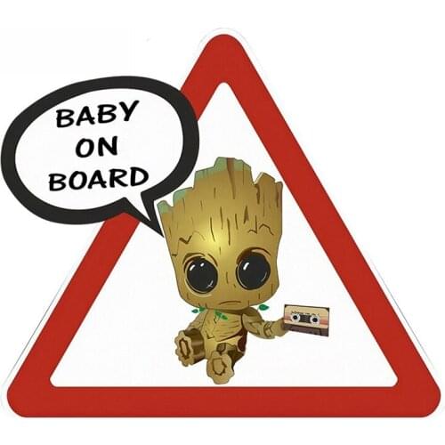 Funny Warning Car Stickers Baby on Board Super Hero Decal for Window Bumper Waterproof Sunscreen Decals PVC,13cm*11cm