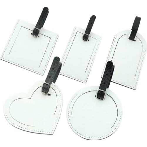 20pcs/lot New Blank Sublimation PU Leather Baggage Tag Holder for Hot transfer Printing Leather Blank Consumables