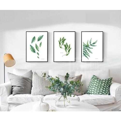 Fresh style wall art canvas prints leaf picture home decor pictures unframed modern art painting for living room