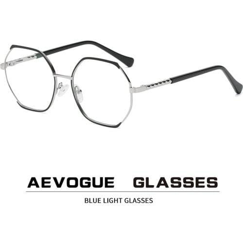 AEVOGUE Anti-Blue Glasses Computer Mirror Metal Retro Glasses Frame Fashion Square Glasses AE1038