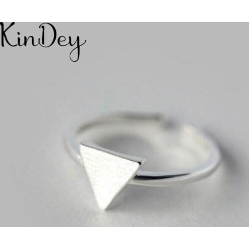 Punk Fancy Silver Color Triangle Rings for Women Men Large Adjustable Size Rings aneis