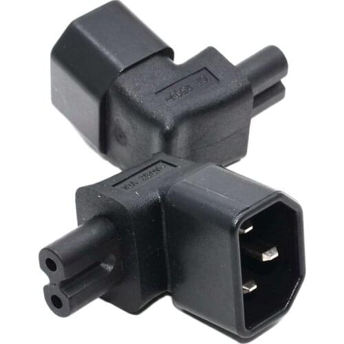 IEC C14 to C7 Power Plug Adapter Male to Female 90 degree Bend Converter For Notebook Charger