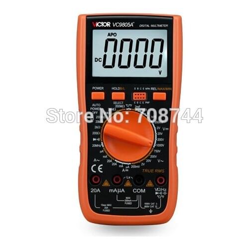 Professional Manual Range 2000 Counts 20A 1000V Resistance Capacitance Inductance Temperature Victor Digital Multimeter VC9805A