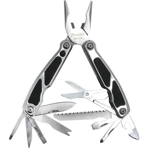 Proskit MS-526 Protable Stainless Steel Long Nose Pliers Multi-Purpose Nonslip Handle 12 In 1 Scissor Screwdrivers Hand Tools