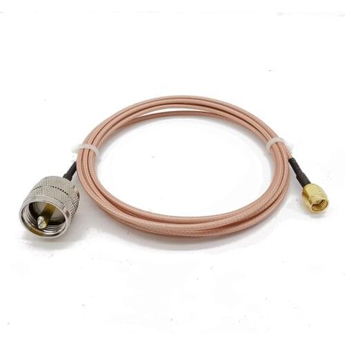 UHF Male PL259 PL-259 to SMA male RF Straight Pigtail Jumper RG316D Double Shield Silver Low Loss Cable 1-20M