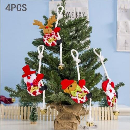 Christmas Pendant Single Climbing Rope Santa Claus Bell Christmas Tree Hanging Ornament Christmas Decorations