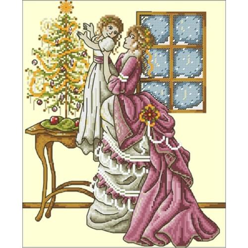 Victorian Christmas patterns counted 11CT 14CT Cross Stitch Set DIY Cross-stitch Kits Embroidery Needlework Home Decor