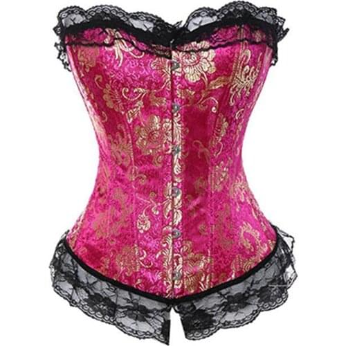 Sexy Corsets Bustiers Gothic Lace Up Halloween Overbust Corset Burlesque Dentelle Waist Trainer Body Shapewear Corselet S-6XL